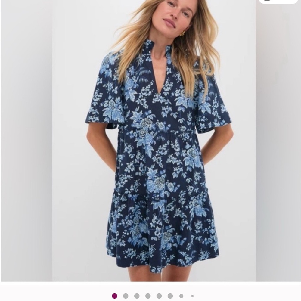 Tuckernuck Navy and Light Blue Floral Dress